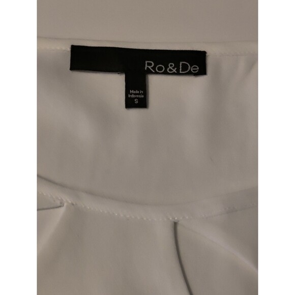 Ro & De Sheer Cut Out White Short Sleeve Top Women's Size Small - Picture 6 of 12